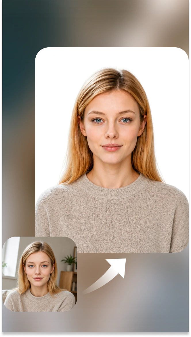 before-and-after portrait with a white background