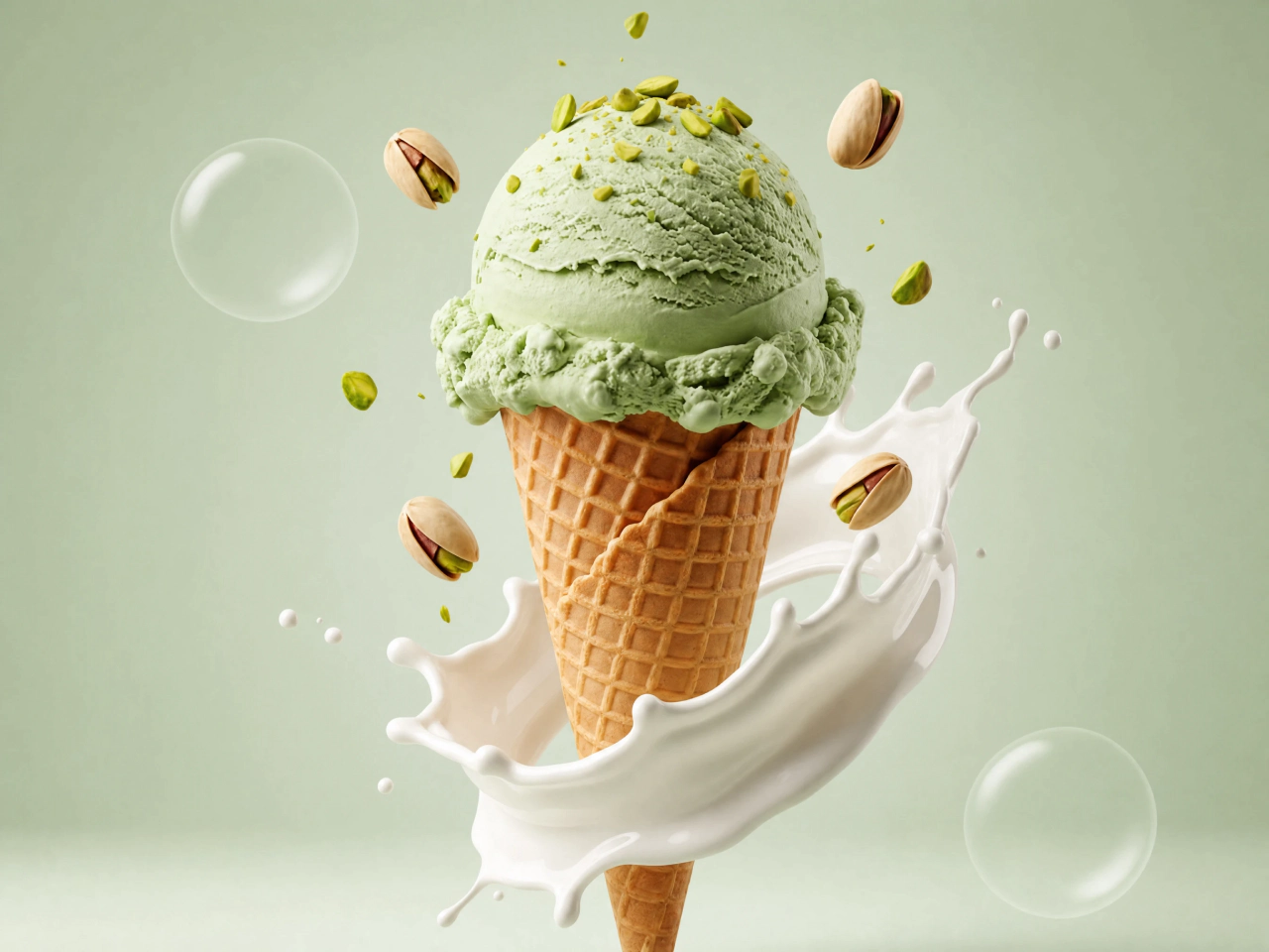 pistachio ice cream product mockup