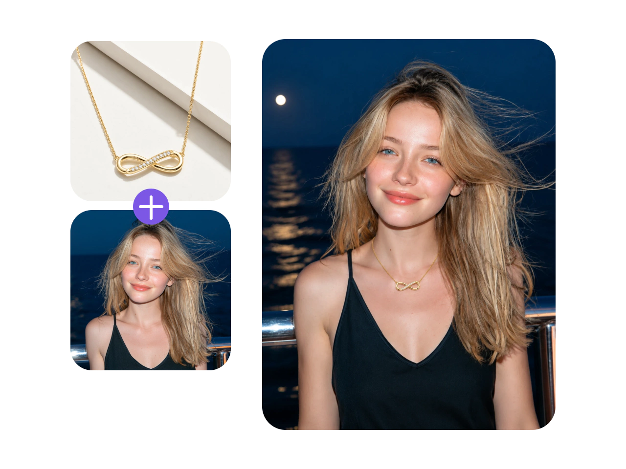 ai pendant necklace try on with AI model