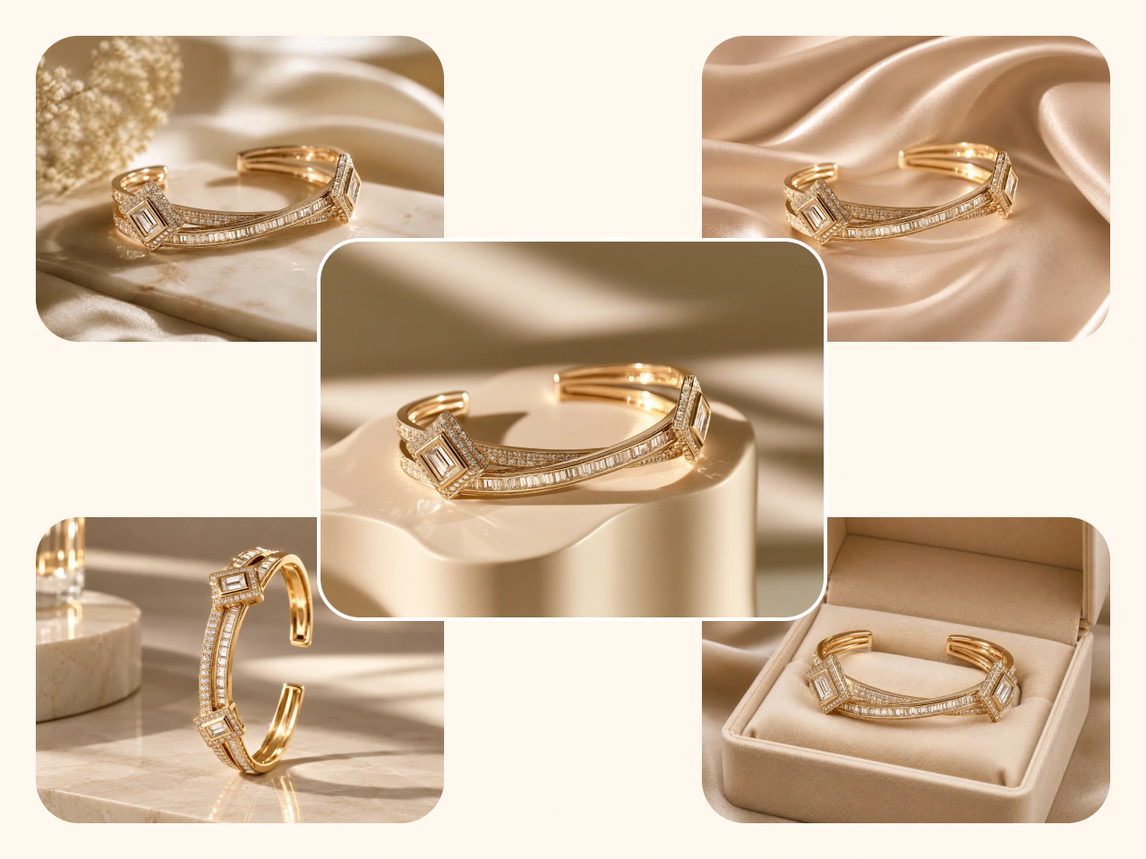 jewelry in multiple lifestyle scenes