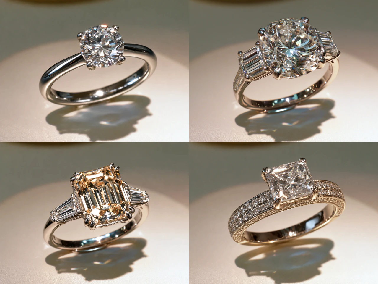 consistent product photos of diamond rings