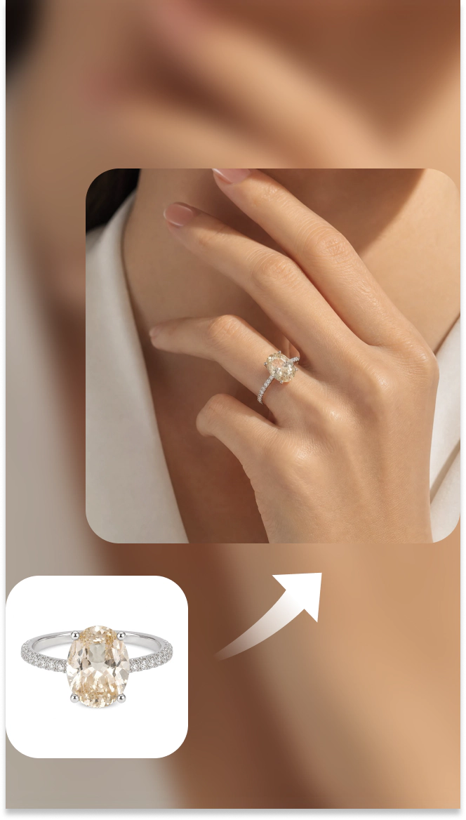 close-up of a ring worn on a hand
