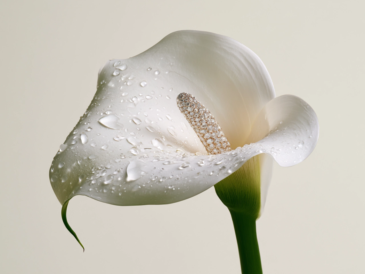 high-resolution close-up of a white calla lily