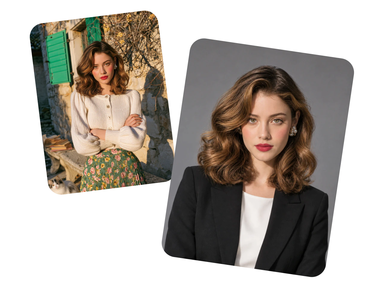 woman’s casual photo transformed into a professional headshot