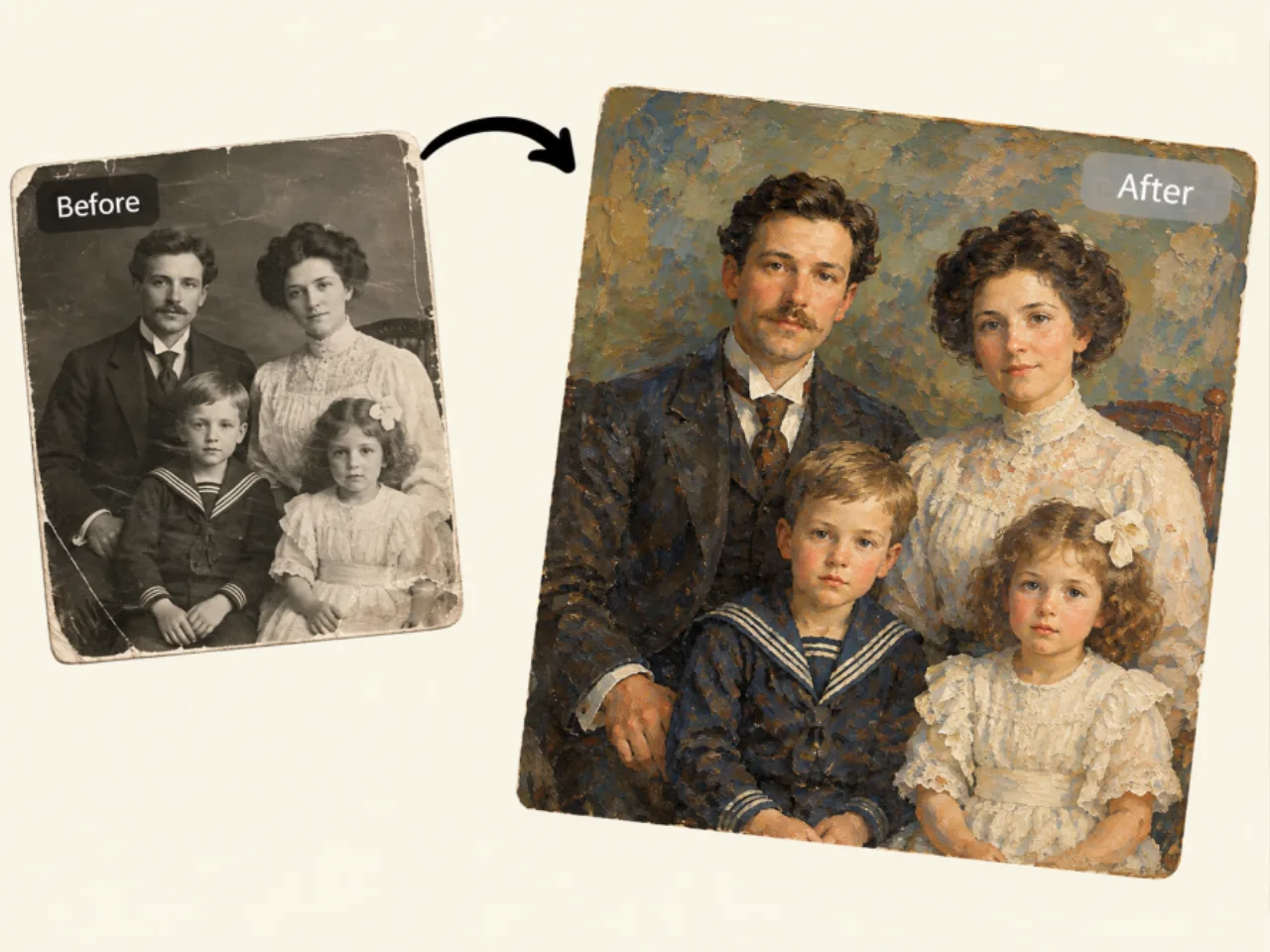 old photo to oil paiting