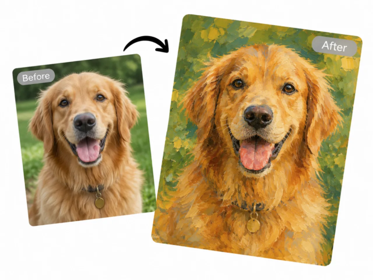 pet photo to oil paiting