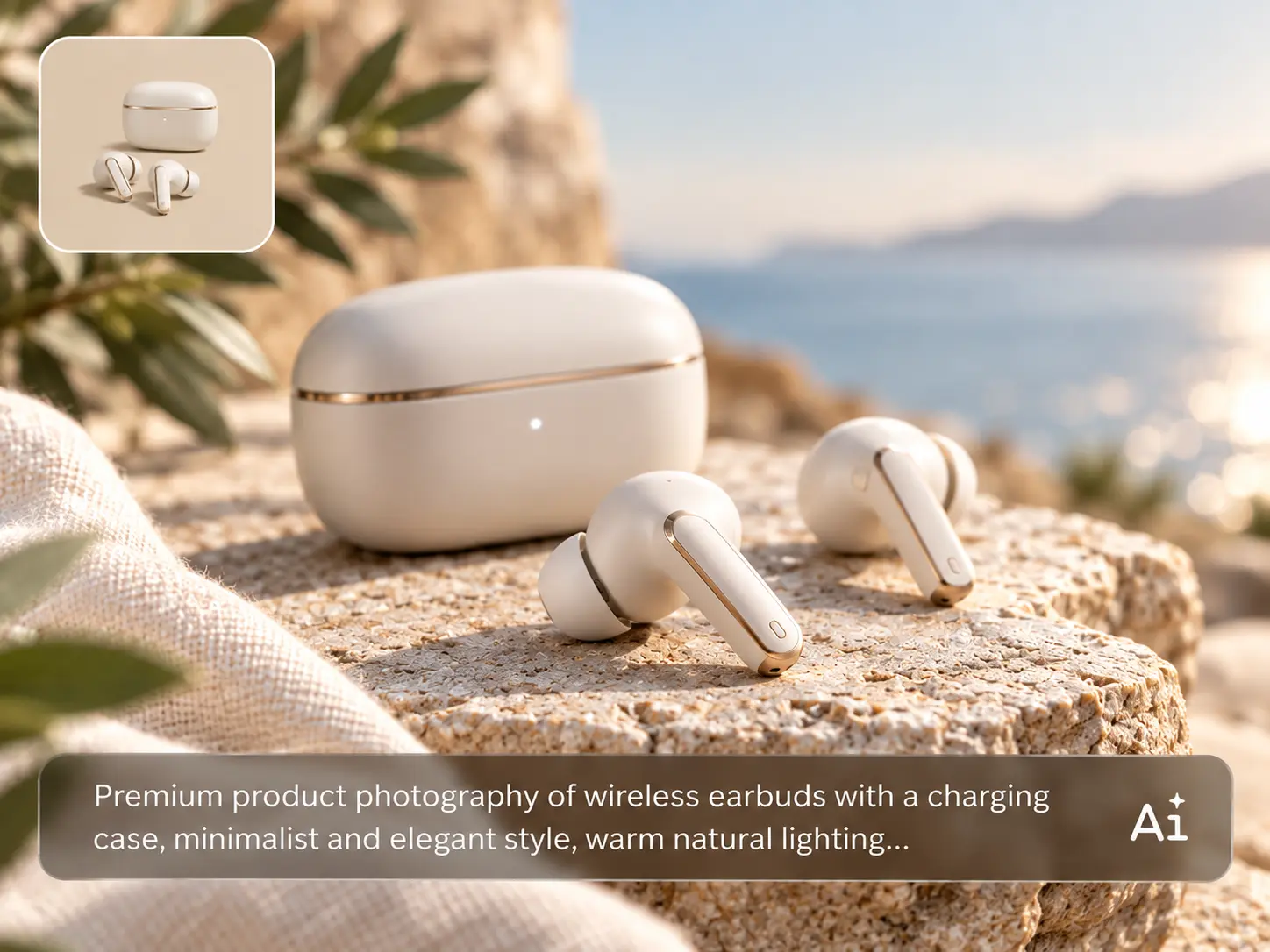 wireless earbuds in a natural lifestyle setting