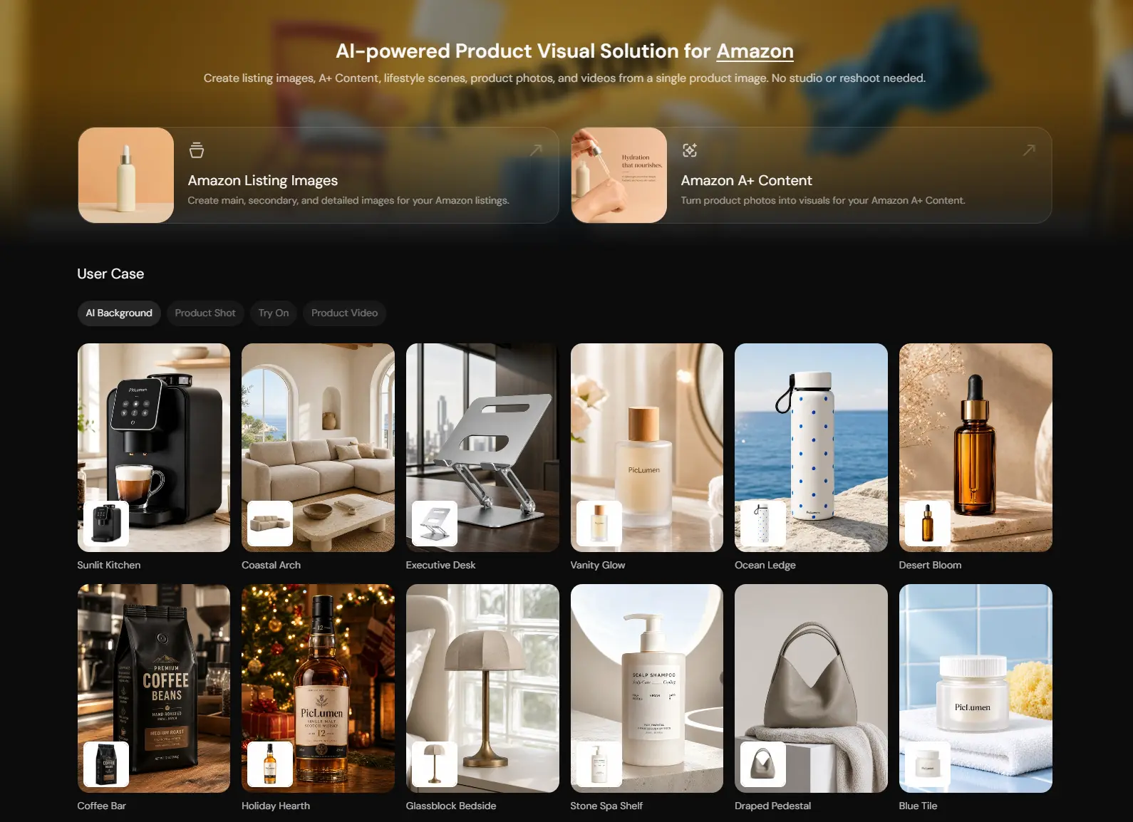 PicLumen AI-powered product visual solution for Amazon sellers