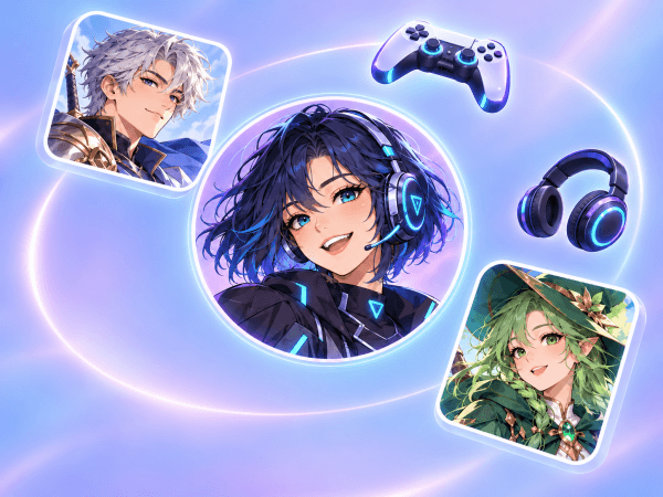 avatar anime da gaming appaiono con un controller
