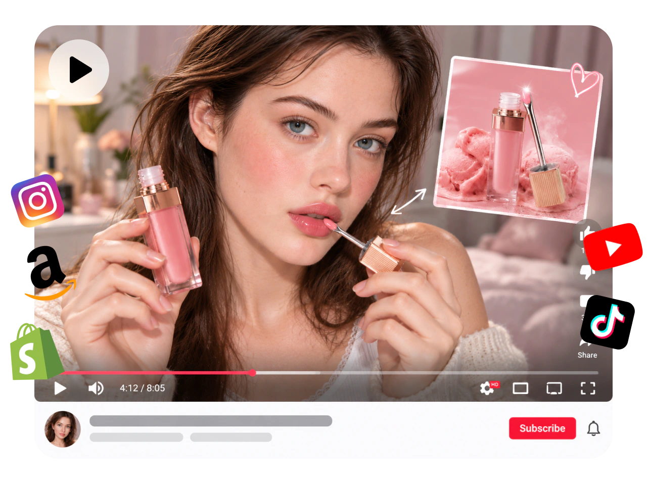 a perfume video ad appears across social platforms