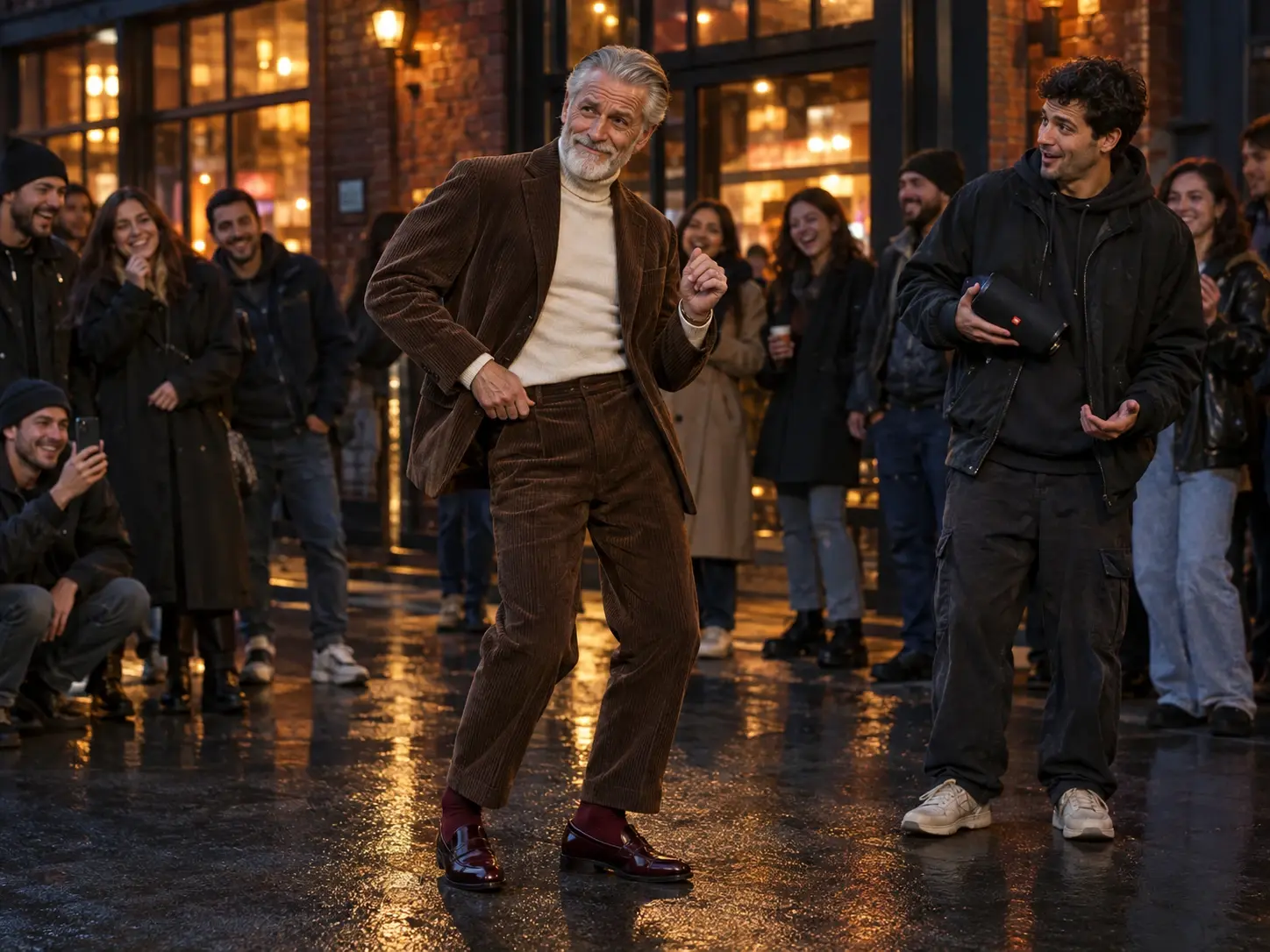 Bulin 47 AI rap video example of a stylish grandpa taking center stage