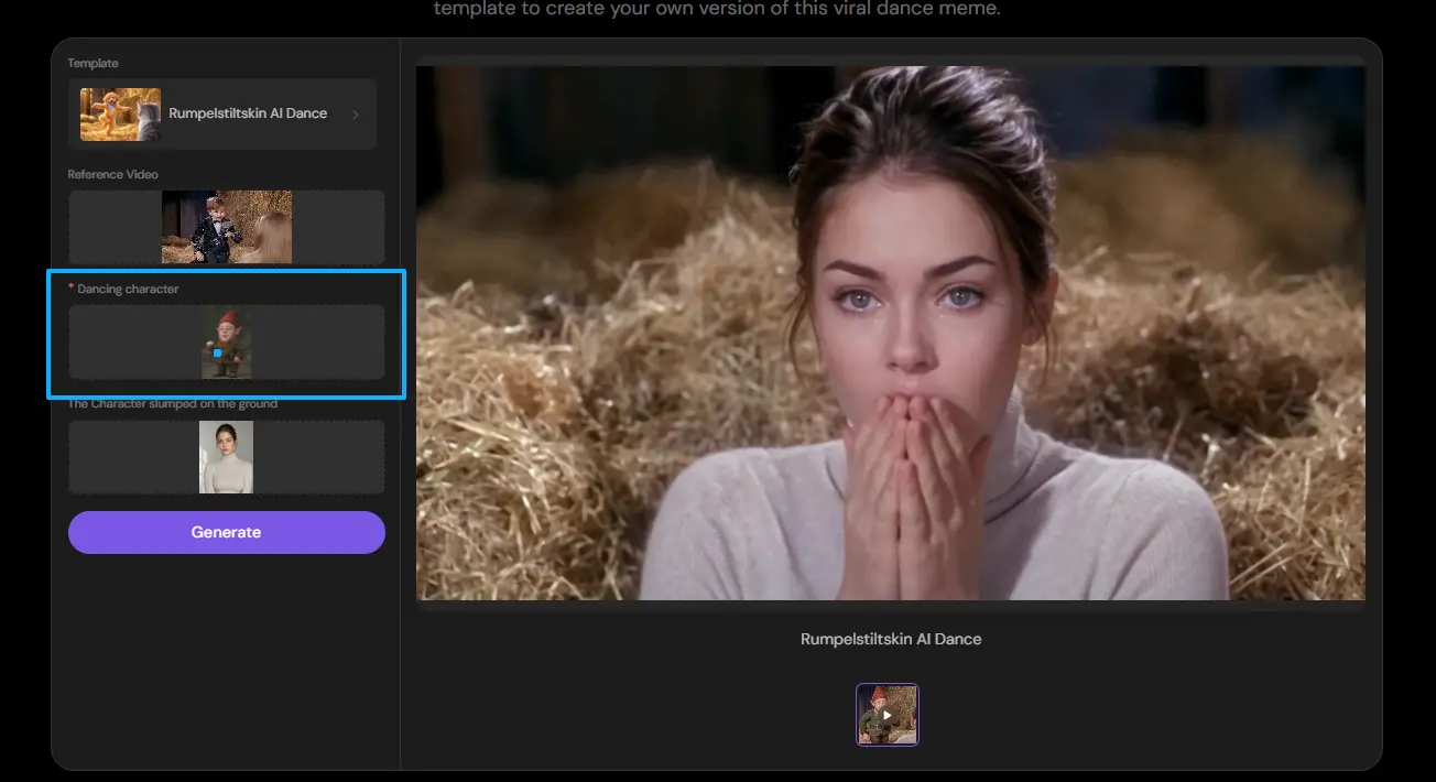 Step 1 of the Tutorial on How to Create a Rumpelstiltskin AI Dance Video
