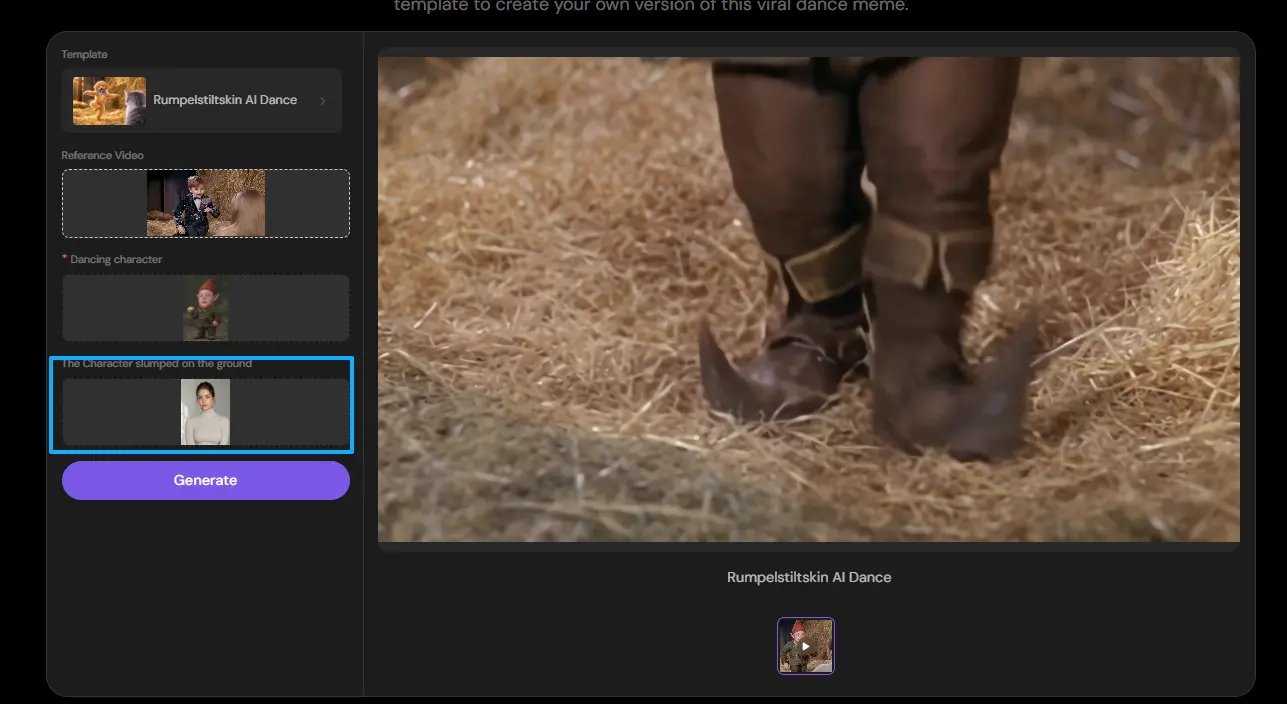 Step 2 of the Tutorial on How to Create a Rumpelstiltskin AI Dance Video
