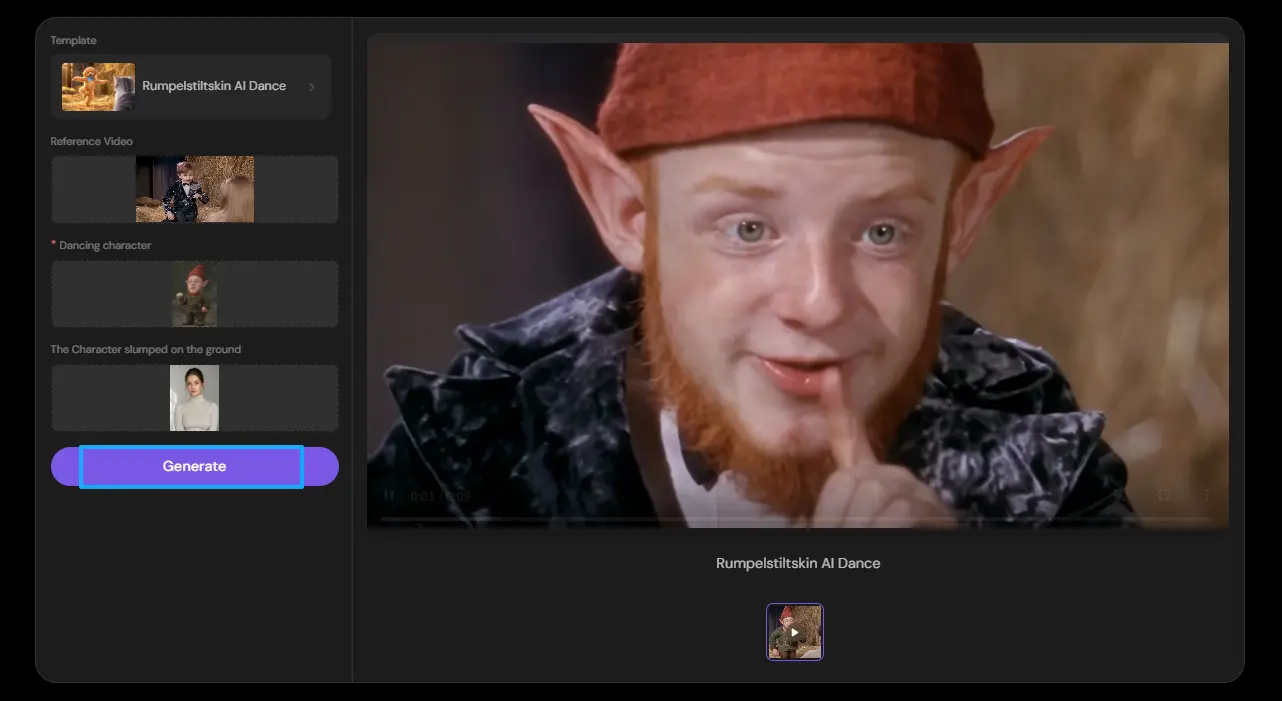 Step 3 of the Tutorial on How to Create a Rumpelstiltskin AI Dance Video
