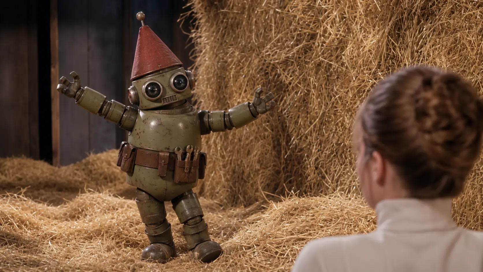 A retro robot version of Rumpelstiltskin AI dance video