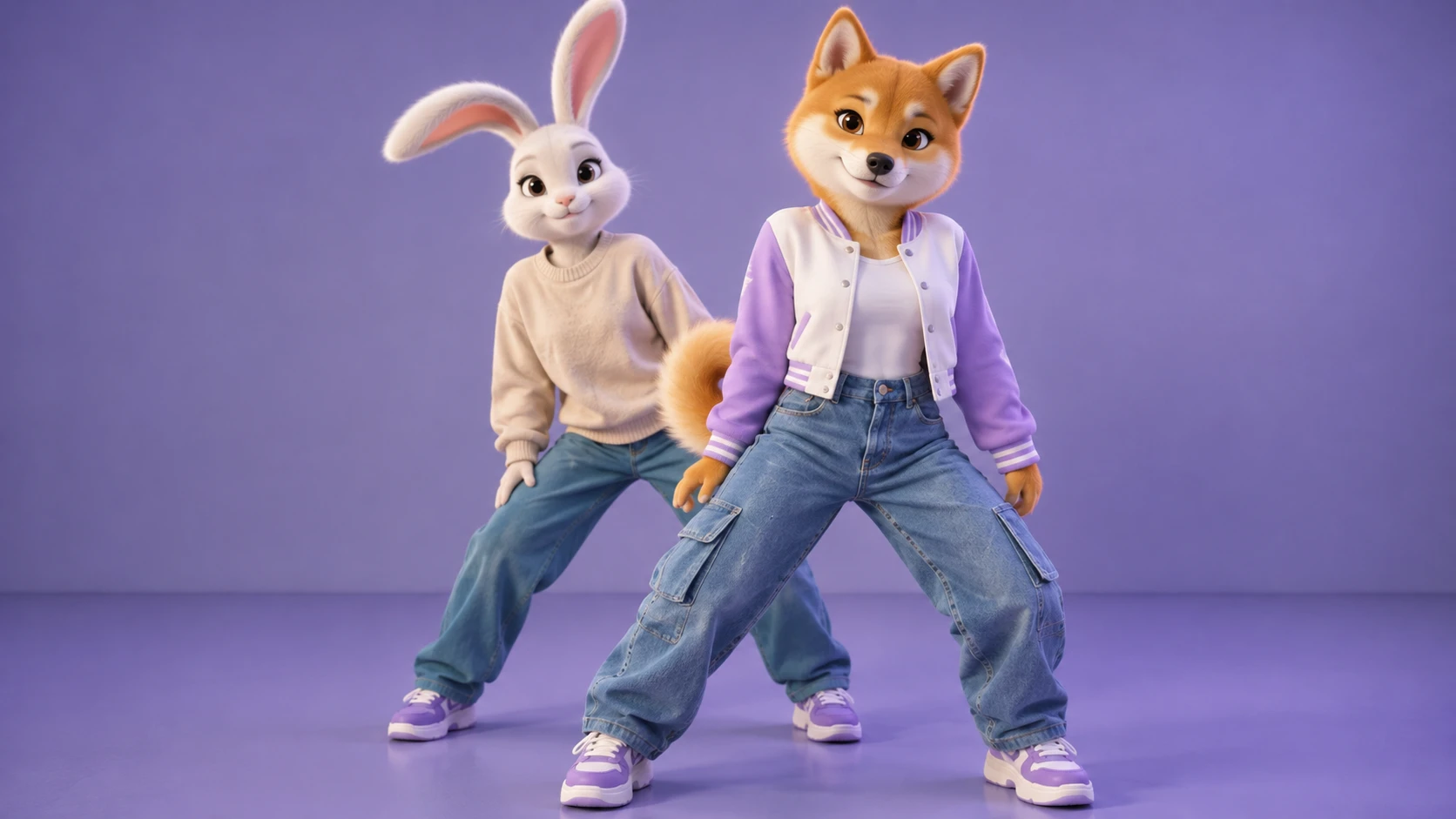 Disney-Style NEON Dance Video Featuring Animals with Big Heads