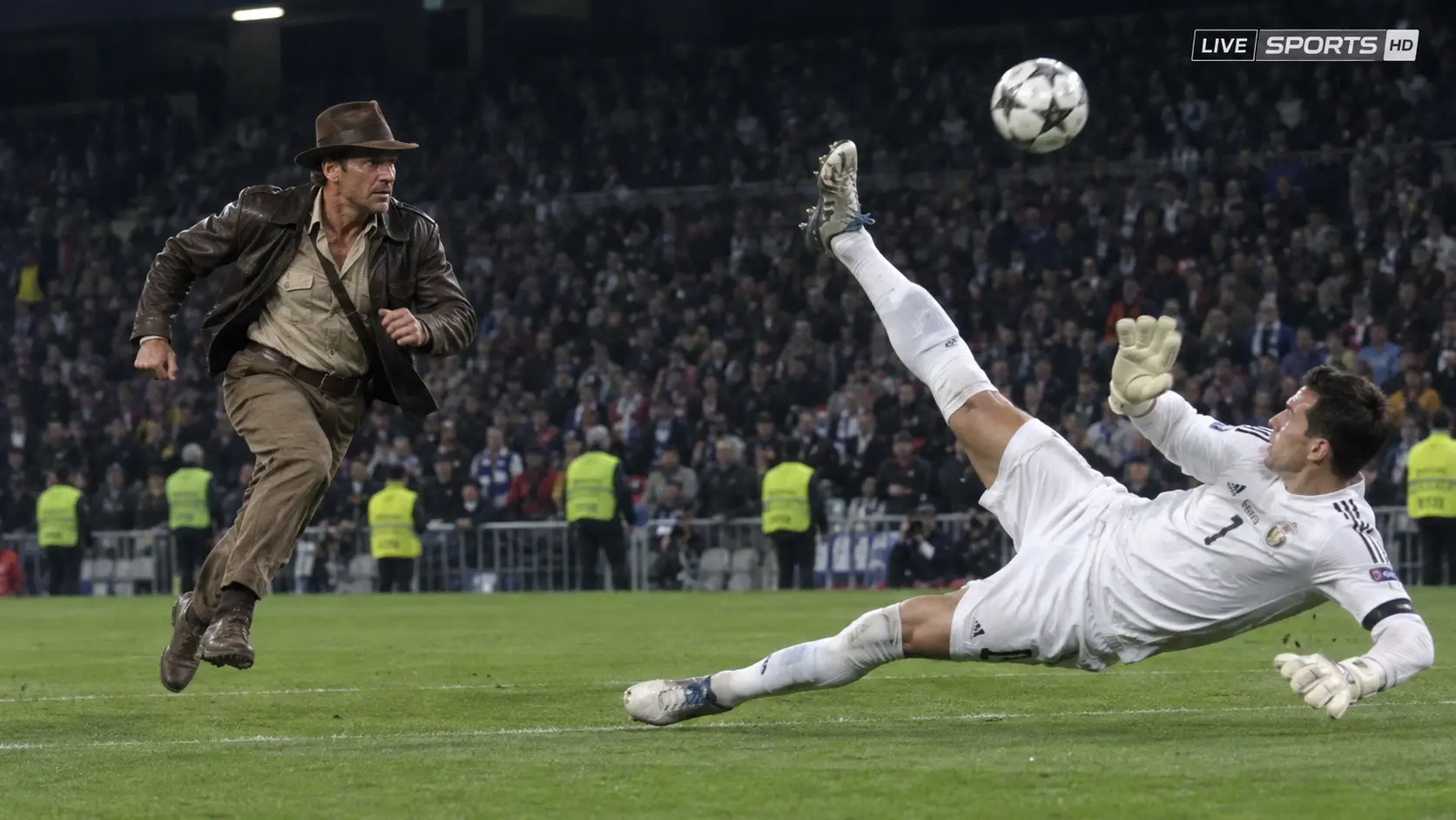 PicLumenで生成した、インディ・ジョーンズ風のキャラクターが登場する「Ozil Goal AI」動画