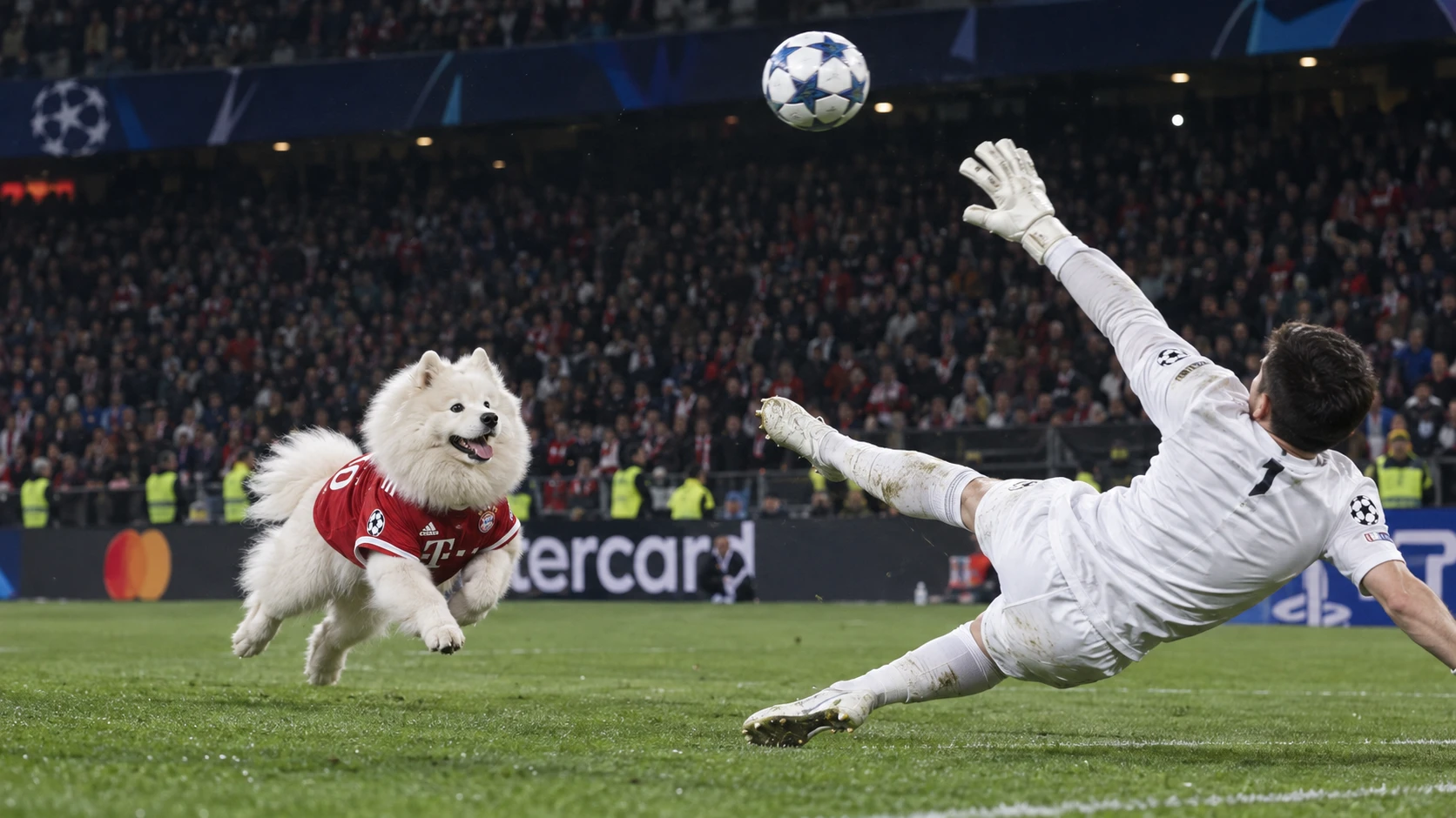 PicLumenで生成した、サモエドが登場する「Ozil Goal」AI動画