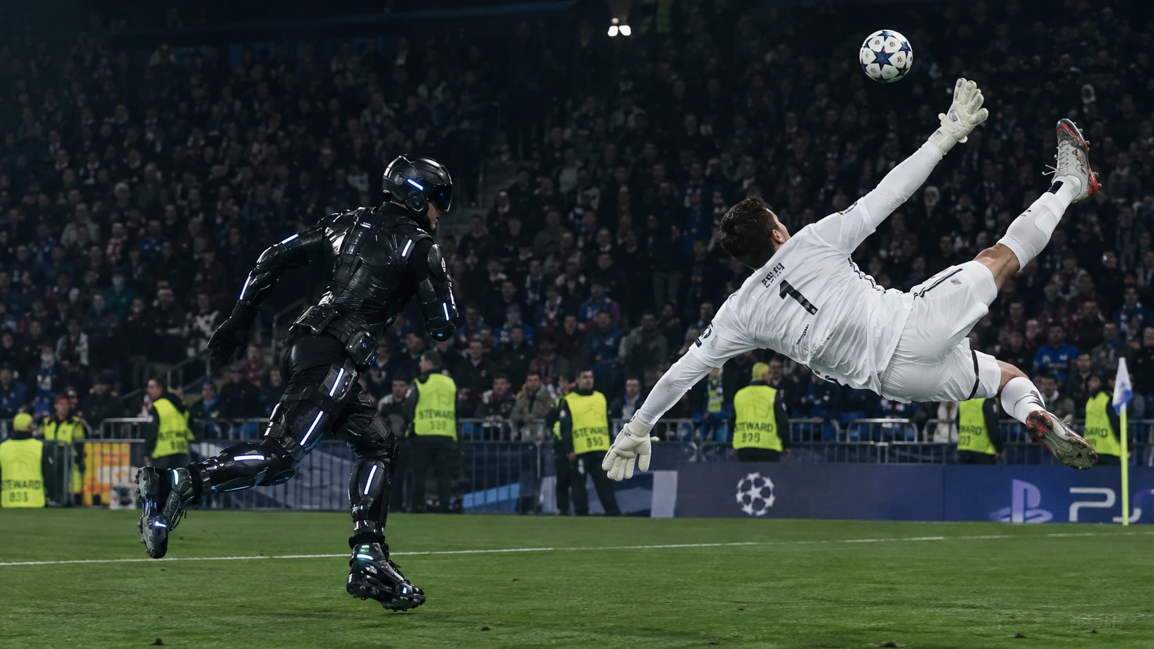 PicLumenで生成した、Ozil Goal AIを使ったSF戦士の動画