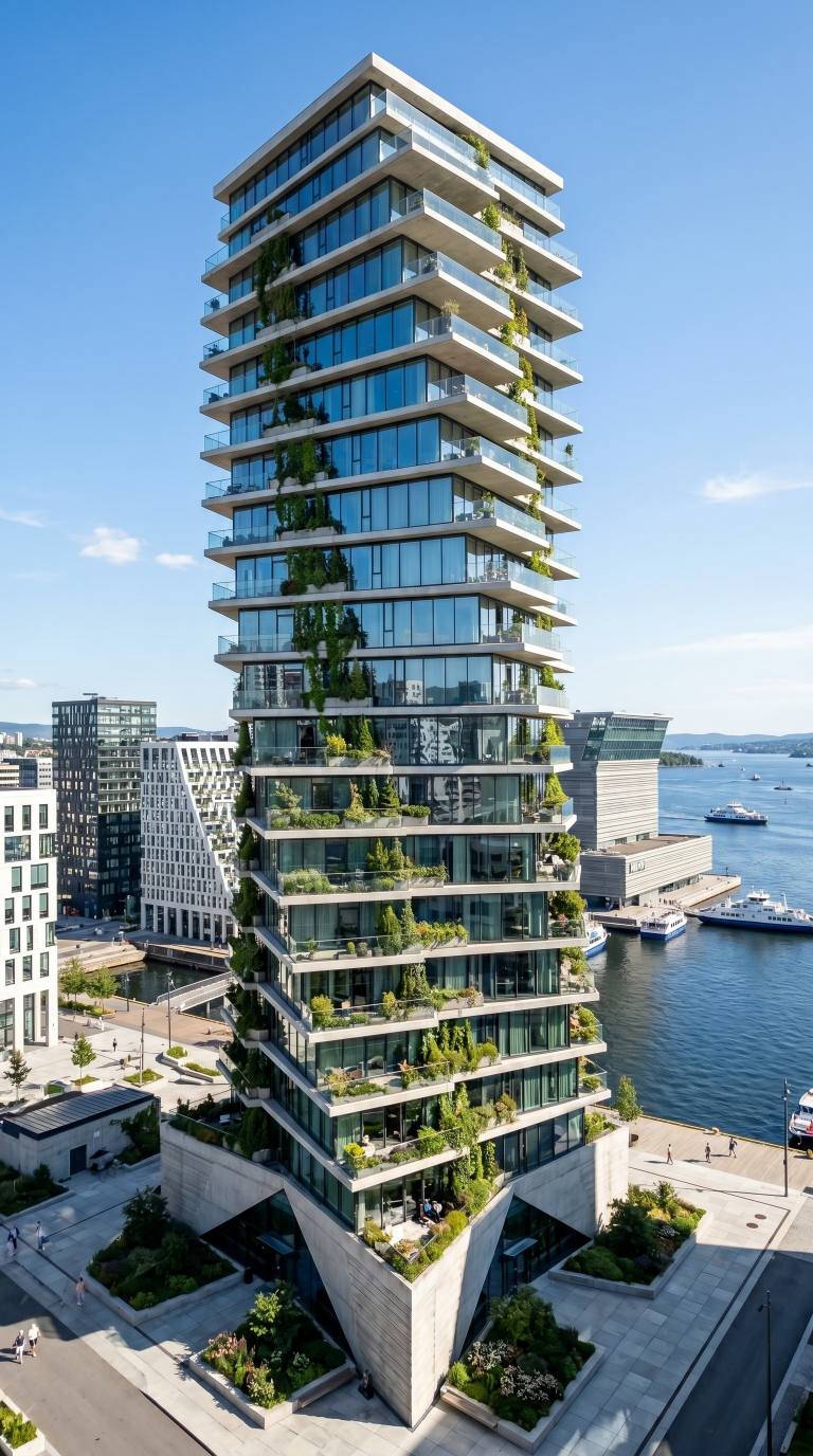 high-rise exterior, daytime view